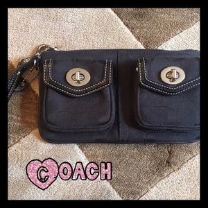 Authentic Vintage black large Coach wristlet